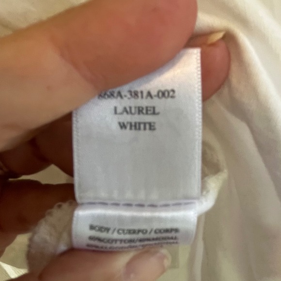 RAILS White Cotton Puff Sleeve T-Shirt Eyelet Trim Laurel Top Size Small - Picture 7 of 9